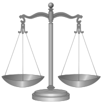 Silver scale of justice