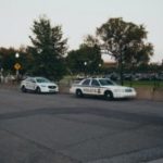Police cars parked