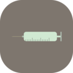 Mint colored syringe
