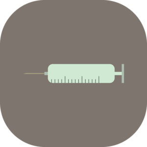 Mint colored syringe