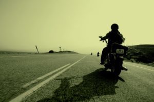 Motorcyclist on the highway