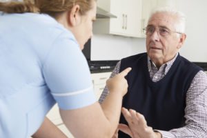 Nurse yelling at elderly