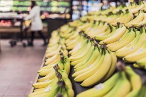 Bananas in a store