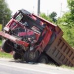 Truck in a ditch