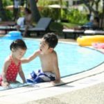 Children playing in swimming pool
