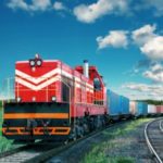 Freight train in daylight