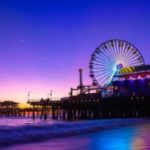 Carnival with purple sky