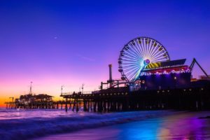 Carnival with purple sky