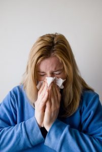 Woman with the flu