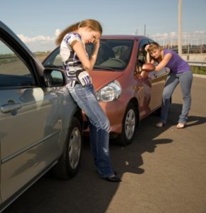 Teenagers in a car collision