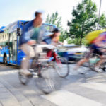 Bicyclists on the road with vehicles