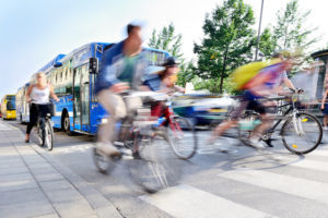 Bicyclists on the road with vehicles