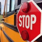 Bus with stop sign