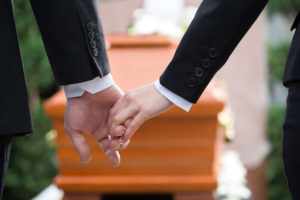 Couple at funeral