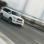 White truck speeding