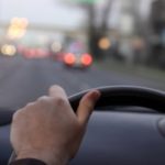 Man driving in the evening