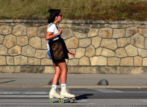 Girl rollerskating