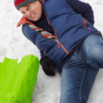 Man slips on ice