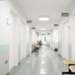 Empty hospital hallway