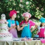Young girls baking