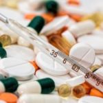 Closeup of different medication pills