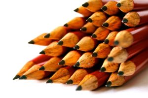 Closeup of sharpened pencils