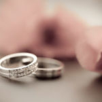 a pair of wedding rings