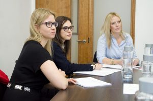 Three woman are in training course