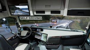 interior view of self driving car