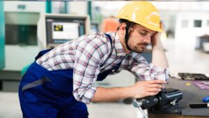 Fatigued worker rest on work desk