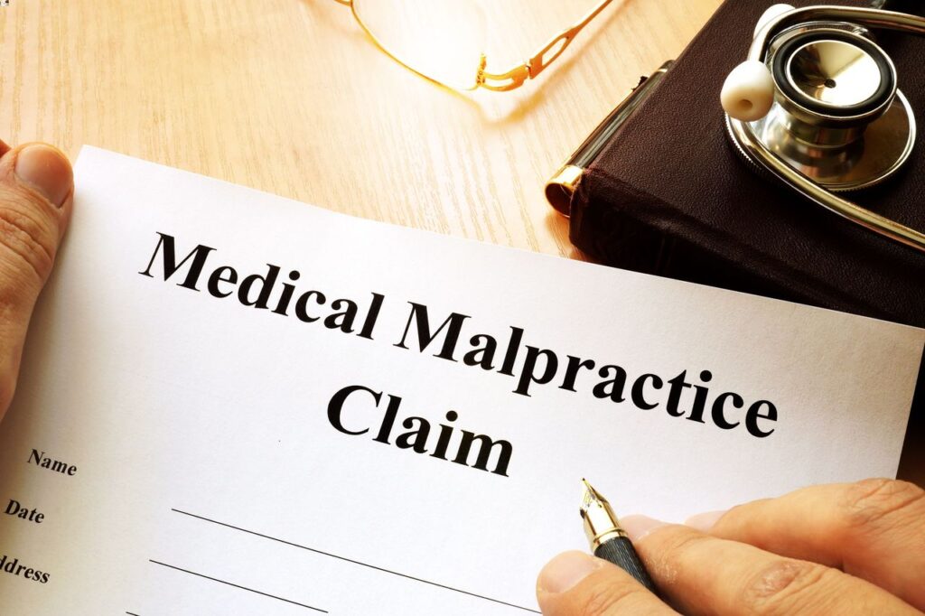 filing out a medical malpractice claim