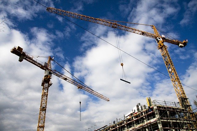 cranes on construction site